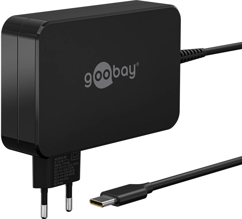 „Goobay“ USB-C nešiojamųjų kompiuterių įkroviklis (90 W) | 65420