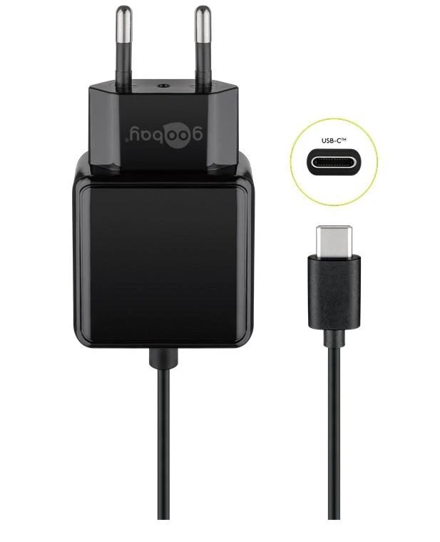 Juodas USB-C kištukinis maitinimo adapteris