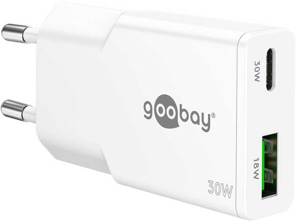 Įkroviklis Goobay Dual Fast USB-C™ PD GaN Slim (30 W)