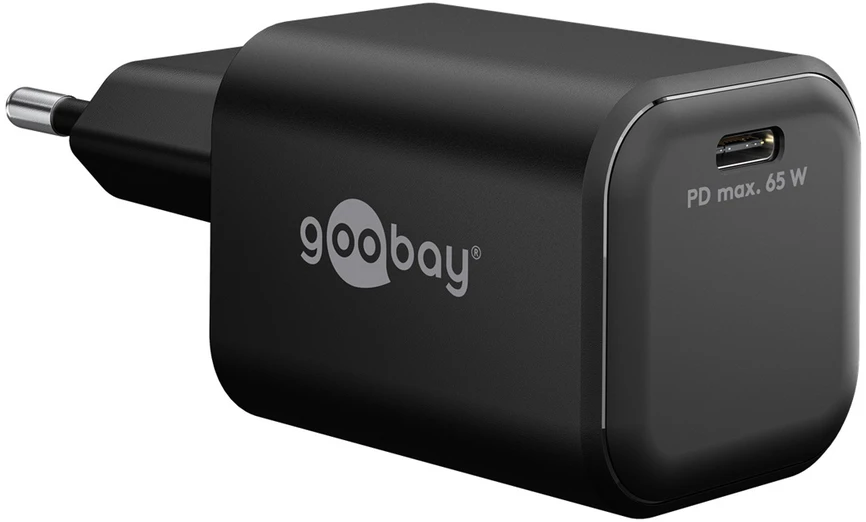 „Goobay“ anglies spalvos įkroviklis USB-C™ PD GaN Nano (65 W) – bet kokia spalva