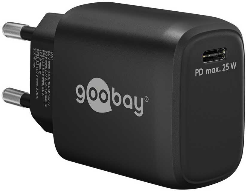 Įkroviklis Goobay USB-C PD (Power Delivery) szybko kroviklis (25 W), juoda