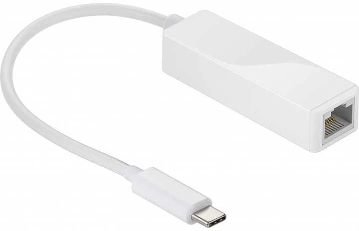 Baltas USB-C į RJ45 tinklo adapteris