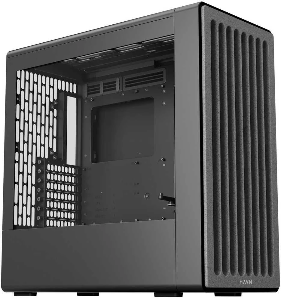 HAVN BF 360 kompiuterio korpusas, Midi bokštas, E-ATX, grūdintas stiklas – Juodas