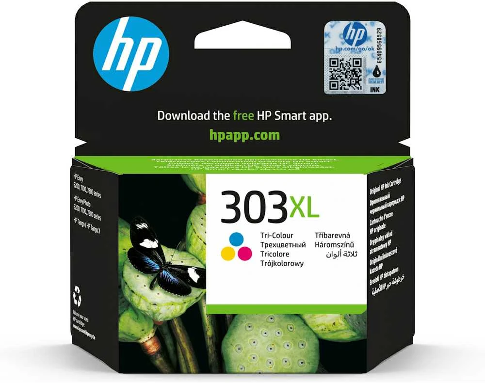 Hewlett Packard (HP) HP 303XL didelės talpos trijų spalvų originali rašalo kasetė (415 puslapių)