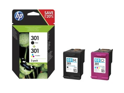 HP 301 2-pack Juodas / Tri-color Original Ink Cartridges | Varle.lt