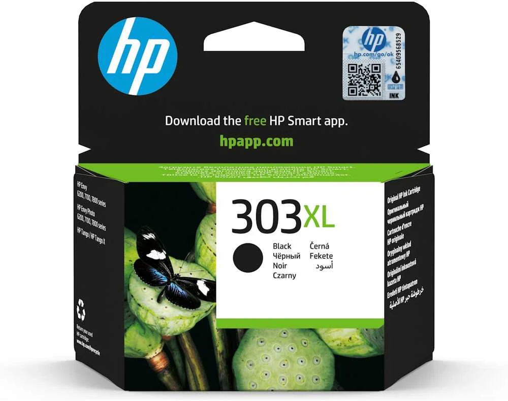 Hewlett Packard (HP) HP 303XL didelės talpos juodo rašalo kasetė, 600 puslapių, skirta HP ENVY Photo 6230, 7130, 7134, 7830 spausdintuvams