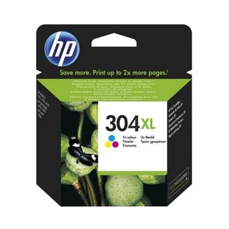 Hewlett Packard (HP) HP 304XL didelės talpos trispalvė rašalo kasetė, 300 puslapių, skirta HP DeskJet 2620,2630,2632,2633,3720,3730,3732,3735