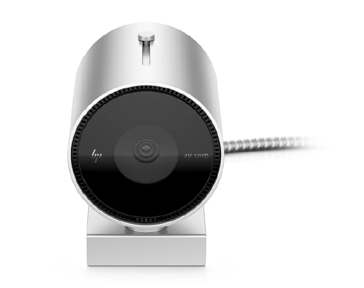Hewlett Packard (HP) HP 950 4K UHD žiniatinklio kamera / USB / privatumas / automatinis fokusavimas, AI automatinis kadravimas / mikrofonas / Sidabrinis / 1 metai