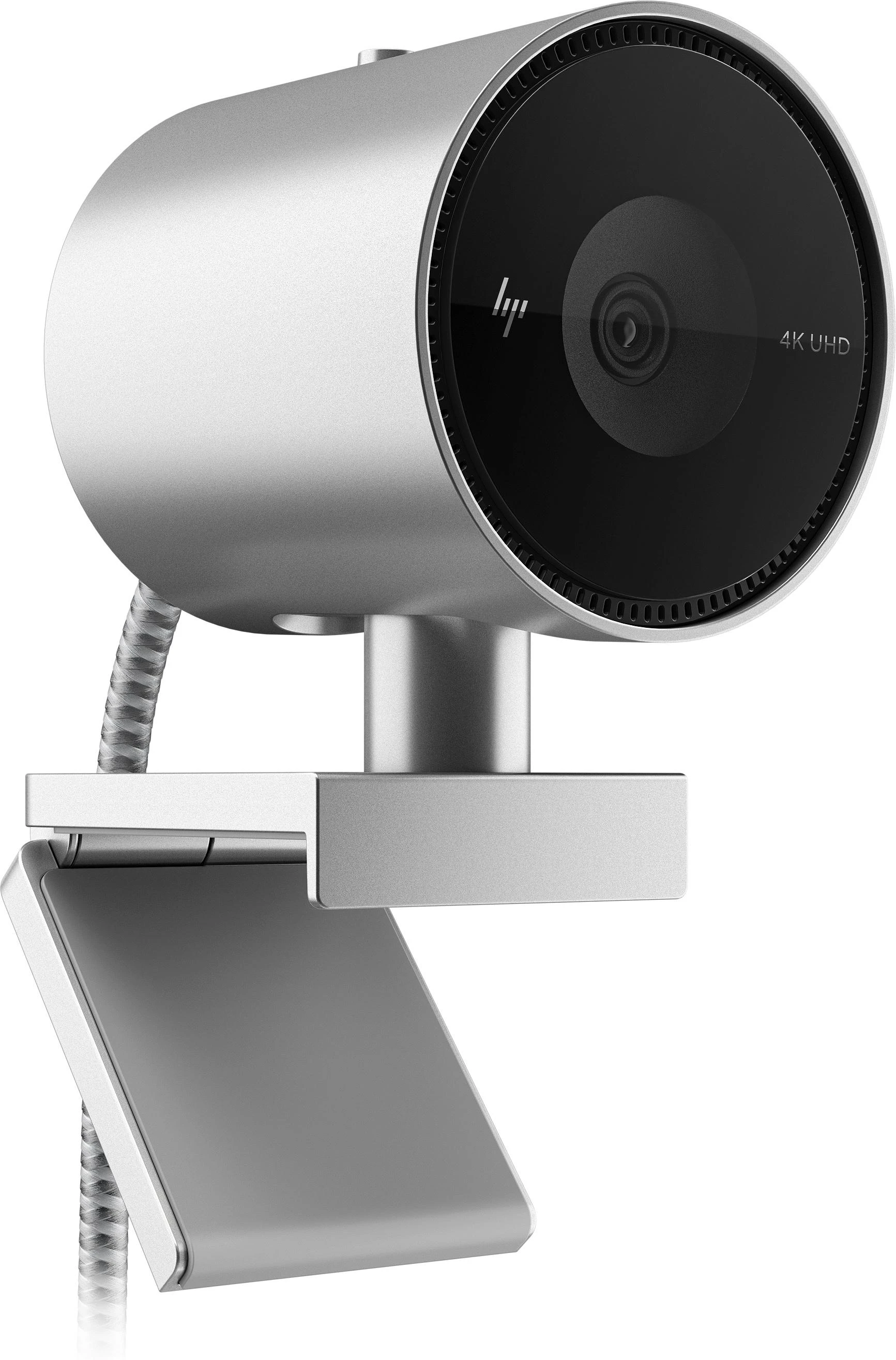 Hewlett Packard (HP) HP 950 4K UHD žiniatinklio kamera / USB / privatumas / automatinis fokusavimas, AI automatinis kadravimas / mikrofonas / Sidabrinis / 1 metai