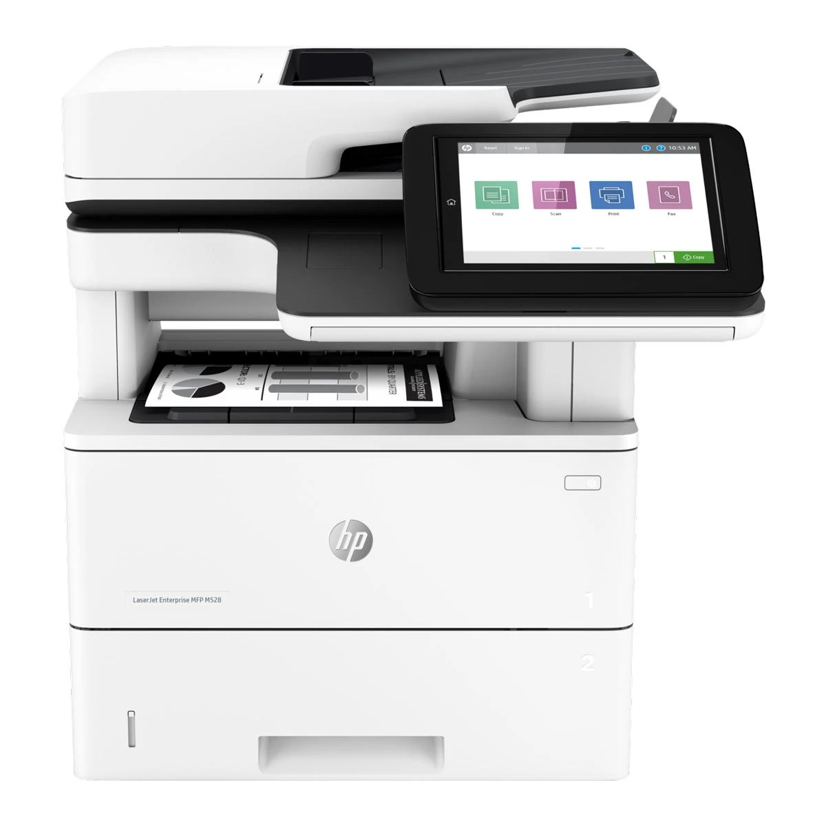 Hewlett Packard (HP) HP LaserJet Enterprise MFP M528dn AIO All-in-One Spausdintuvas - A4 Mono lazerinis, Spausdinimas/Kopijavimas/Dual-Side Scan/Faksas pasirinktinai, Automatinis dokumentų tiektuvas, Auto-Duplex, LAN, 43ppm, 2000-7500 pages per mėnesį (pakeičia M527dn)