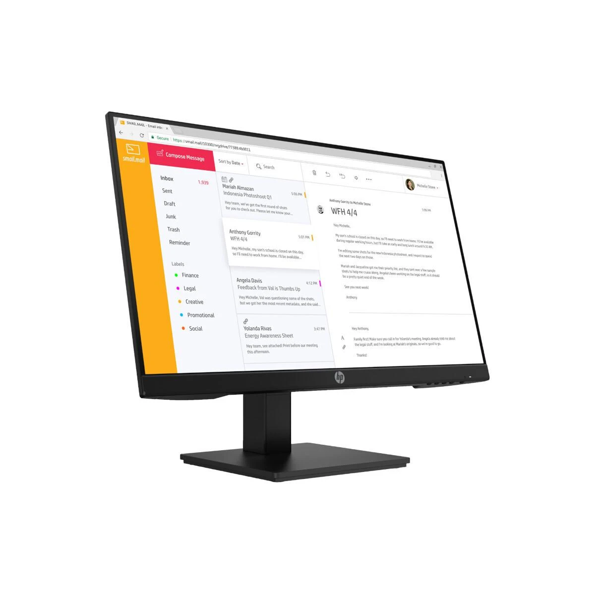 „Hewlett Packard“ (HP) „HP ProDisplay P24 G4 FHD“ monitorius – 23,8 colio 1920 x 1080 FHD AG, IPS, „DisplayPort/HDMI/VGA“, 3 jungtys