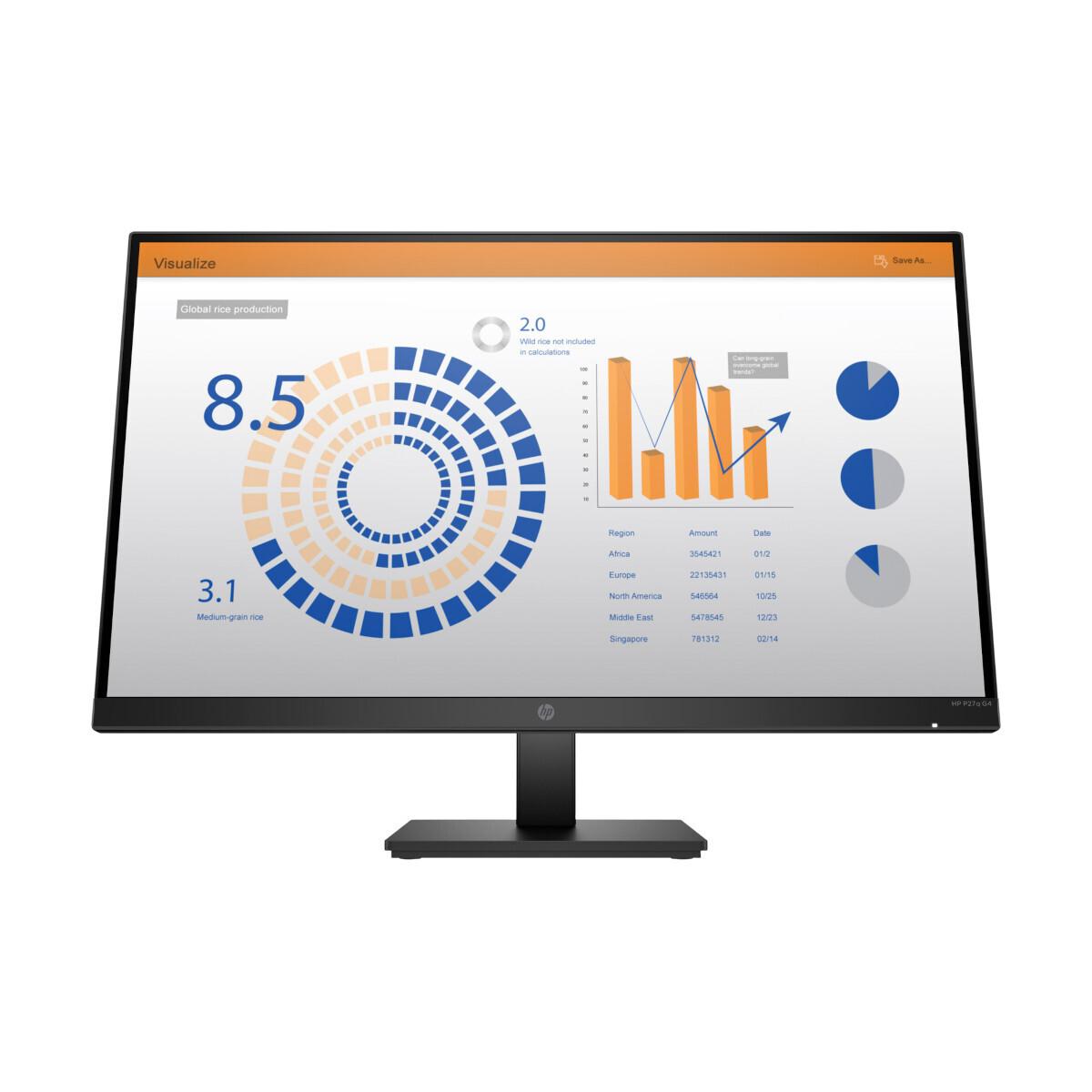 Hewlett Packard (HP) HP ProDisplay P24q G4 QHD monitorius - 23,8" 2560x1440 QHD AG, IPS, HDMI/VGA, reguliuojamas aukštis, 3 metai
