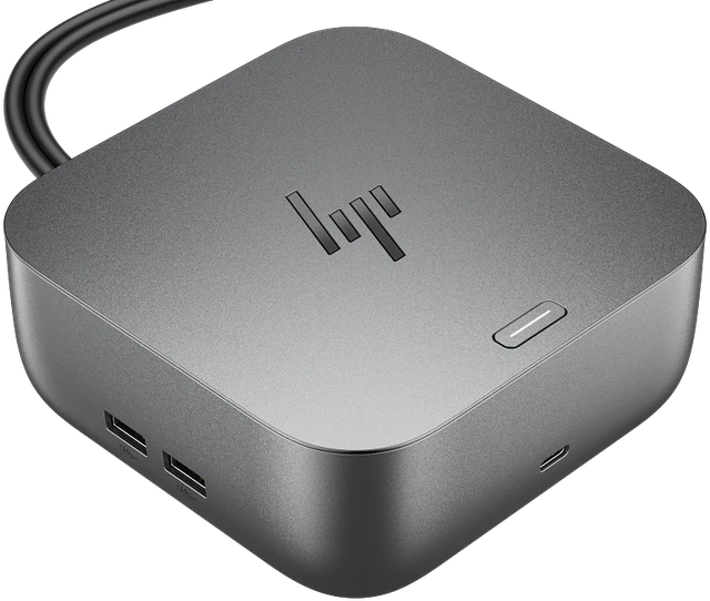 HP „Thunderbolt 4 Ultra Dock G6“ 280 W su kombinuotu kabeliu - 5x USB-A, 2x USB-C, 1x USB-C „Thunderbolt 4“, 2x DisplayPort, 1x HDMI, 1x RJ-45, „Meteor Sidabrinis“, 3 metai