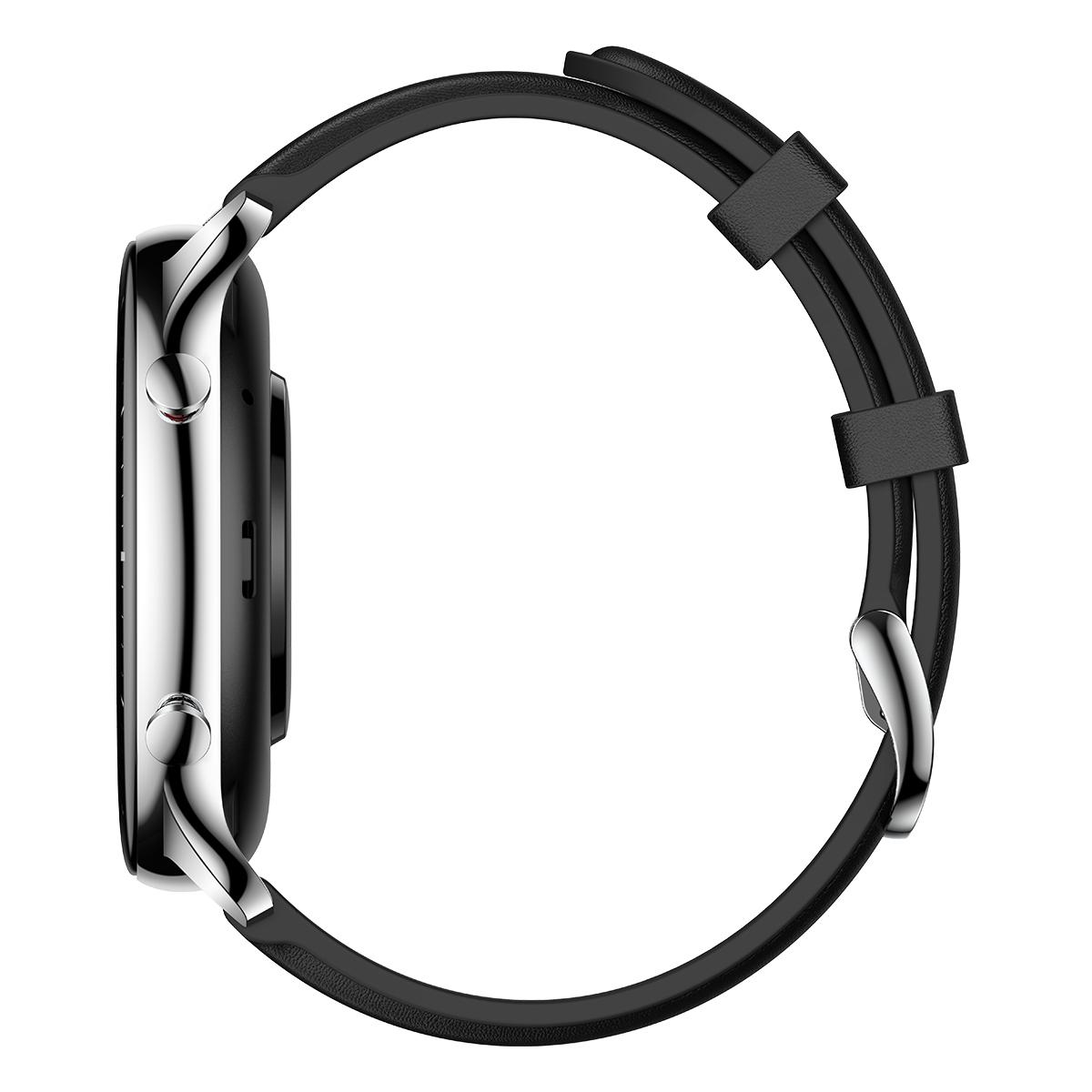 Išmanusis laikrodis Amazfit GTR 2 Classic, Nerūdijančio plieno korpusas su  juodu odiniu dirželiu | Varle.lt