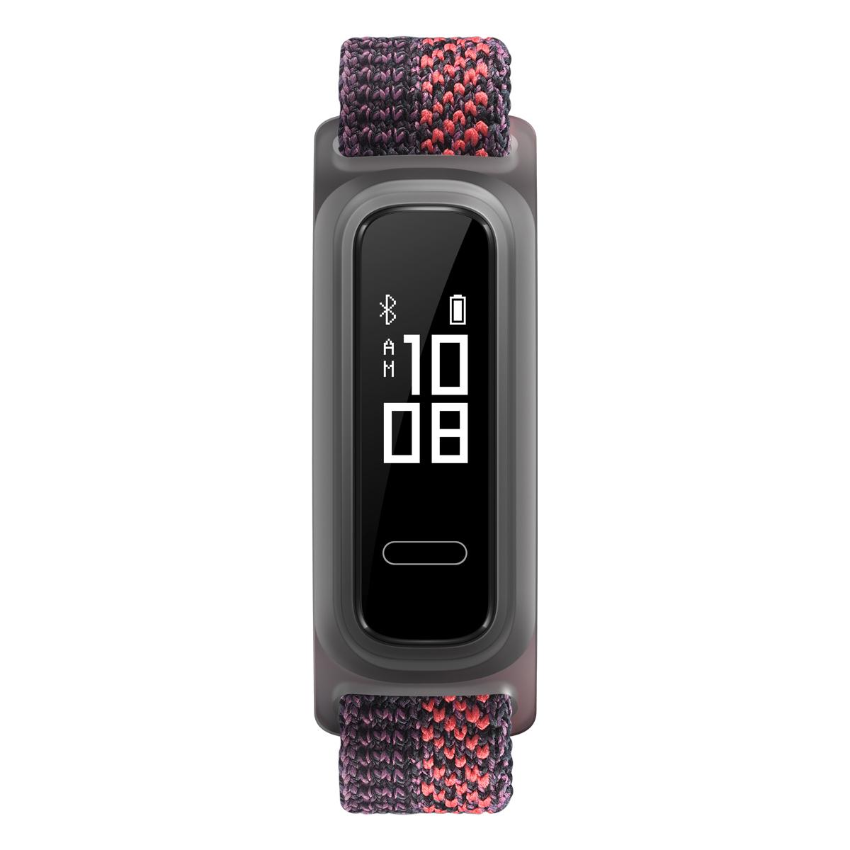 Išmanioji apyrankė Huawei Band 4e, Juodos spalvos su nailoniniu Coral Sakura  spalvos dirželiu | Varle.lt