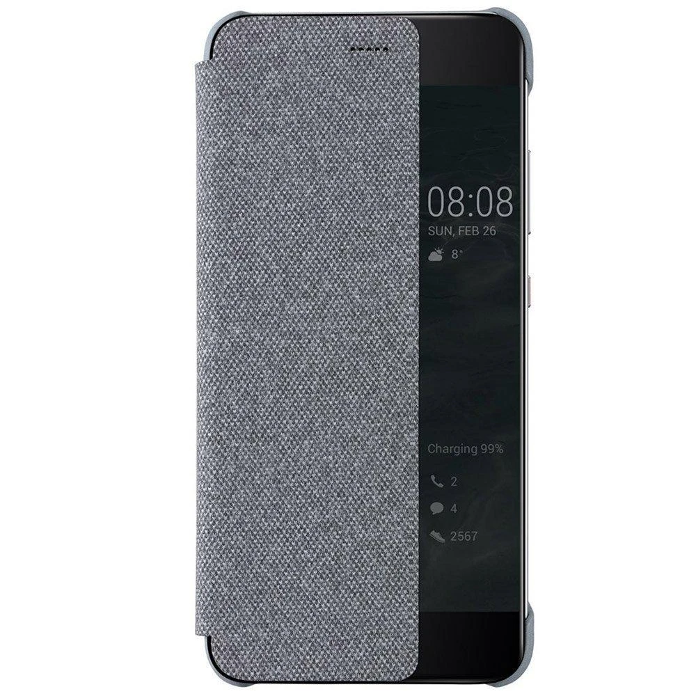 Huawei P10 Plus atverčiamas dėklas Smart View Sidabrinis