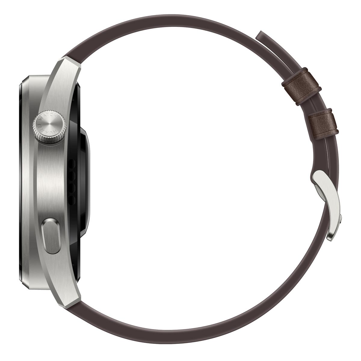 Išmanusis laikrodis Huawei Watch 3 Pro ''Classic Edition'', Sidabrinės  spalvos su rudos spalvos odiniu dirželiu | Varle.lt