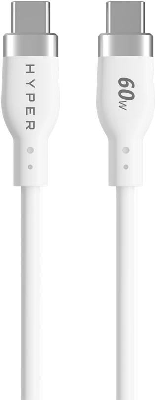 Targus „Hyper | HyperJuice“ USB-C silikoninis įkrovimo laidas, 1,5 m, Baltas | HJ4011WHGL