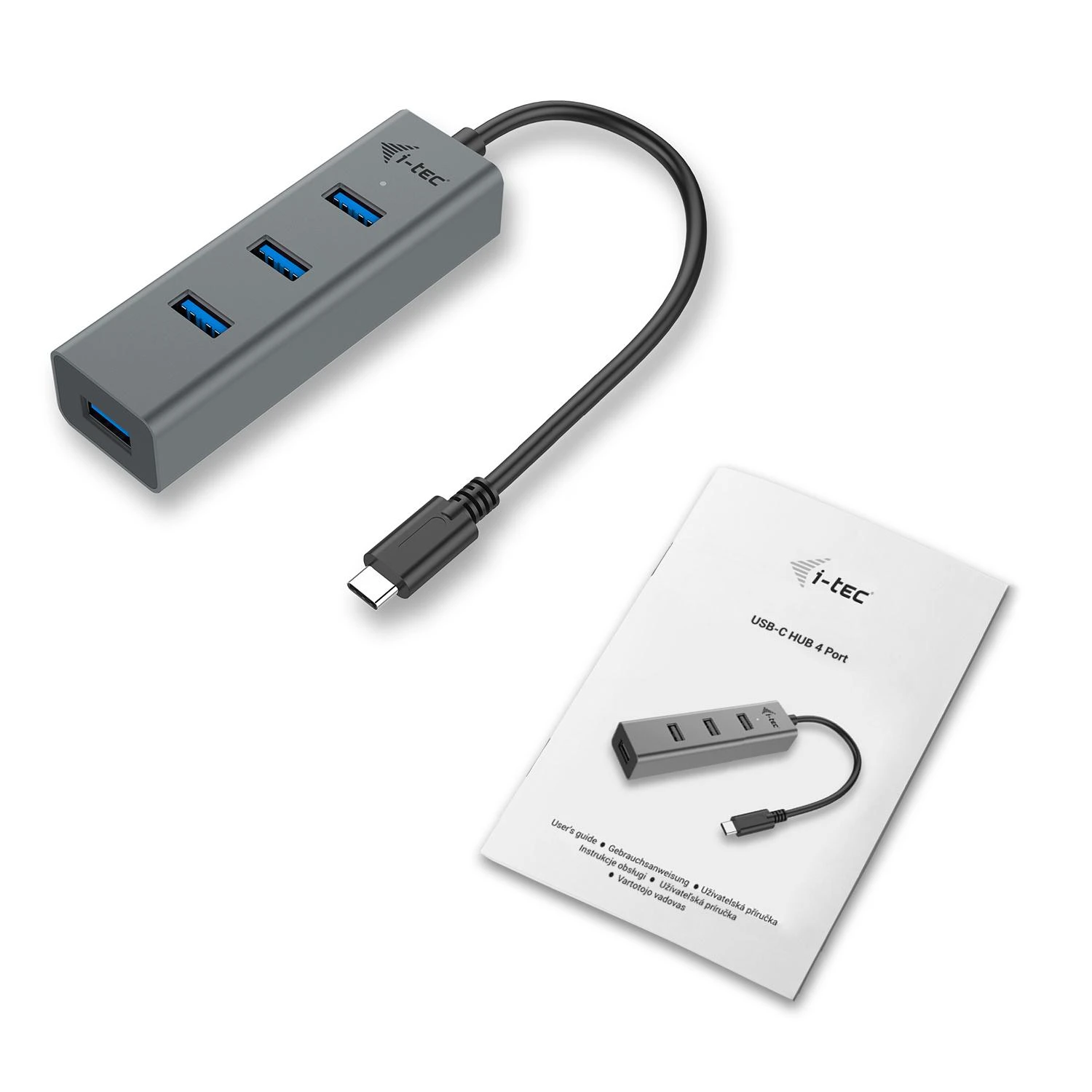 I-tec Metal C31HUBMETAL403 sąsajos šakotuvas USB 3.2 Gen 1 (3.1 Gen 1) Type-C 5000 Mbit/ai Pilka