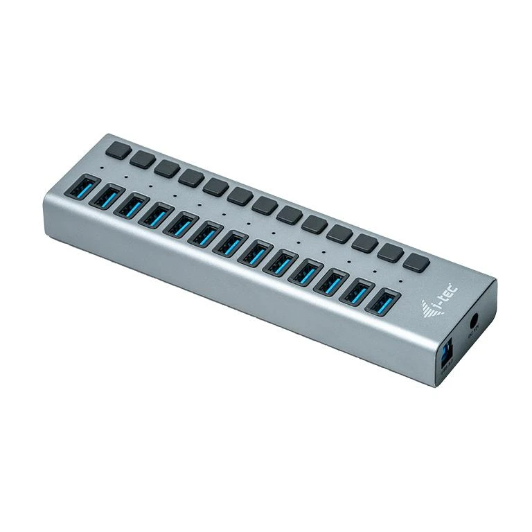 I-TEC USB 3.0 Charging HUB 13 prievadų prievadas su išoriniu maitinimo adapteriu 60 W 13x USB įkrovimo prievadas, skirtas planšetiniams kompiuteriams Nešiojamiesiems kompiuteriams Ultrabook kompiuteriams
