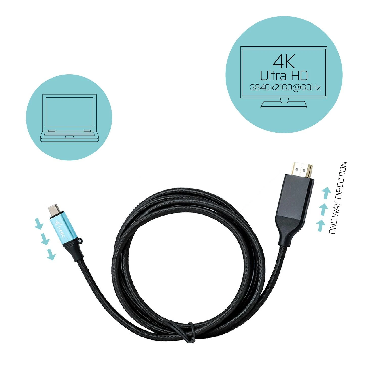 I-tec C31CBLHDMI60HZ2M vaizdo kabelio adapteris 2 m C tipo USB HDMI Juoda