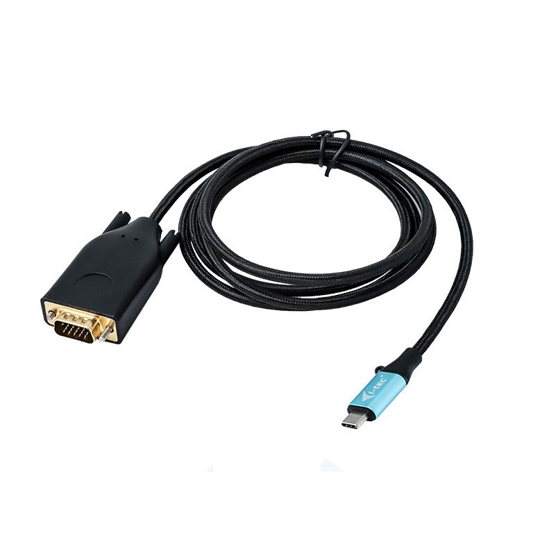 I-tec C31CBLVGA60HZ vaizdo kabelio adapteris 1,5 m C tipo USB VGA (D-Sub) Juoda, Mėlyna