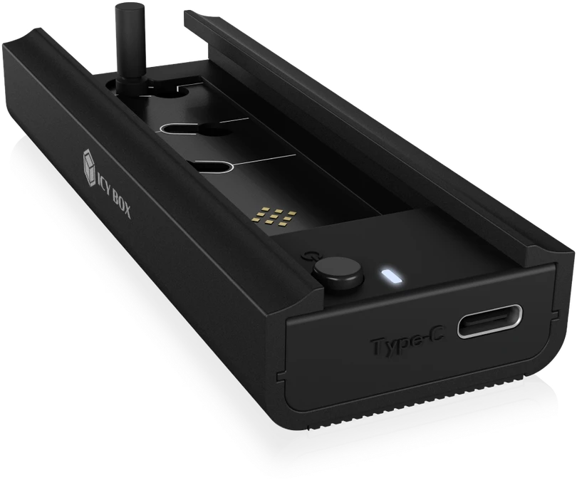 Icy Box RaidSonic ICYBOX IB-180MC-C31 M.2 NVMe ir SATA SSD prijungimo jungtis USB 3.2 Gen2