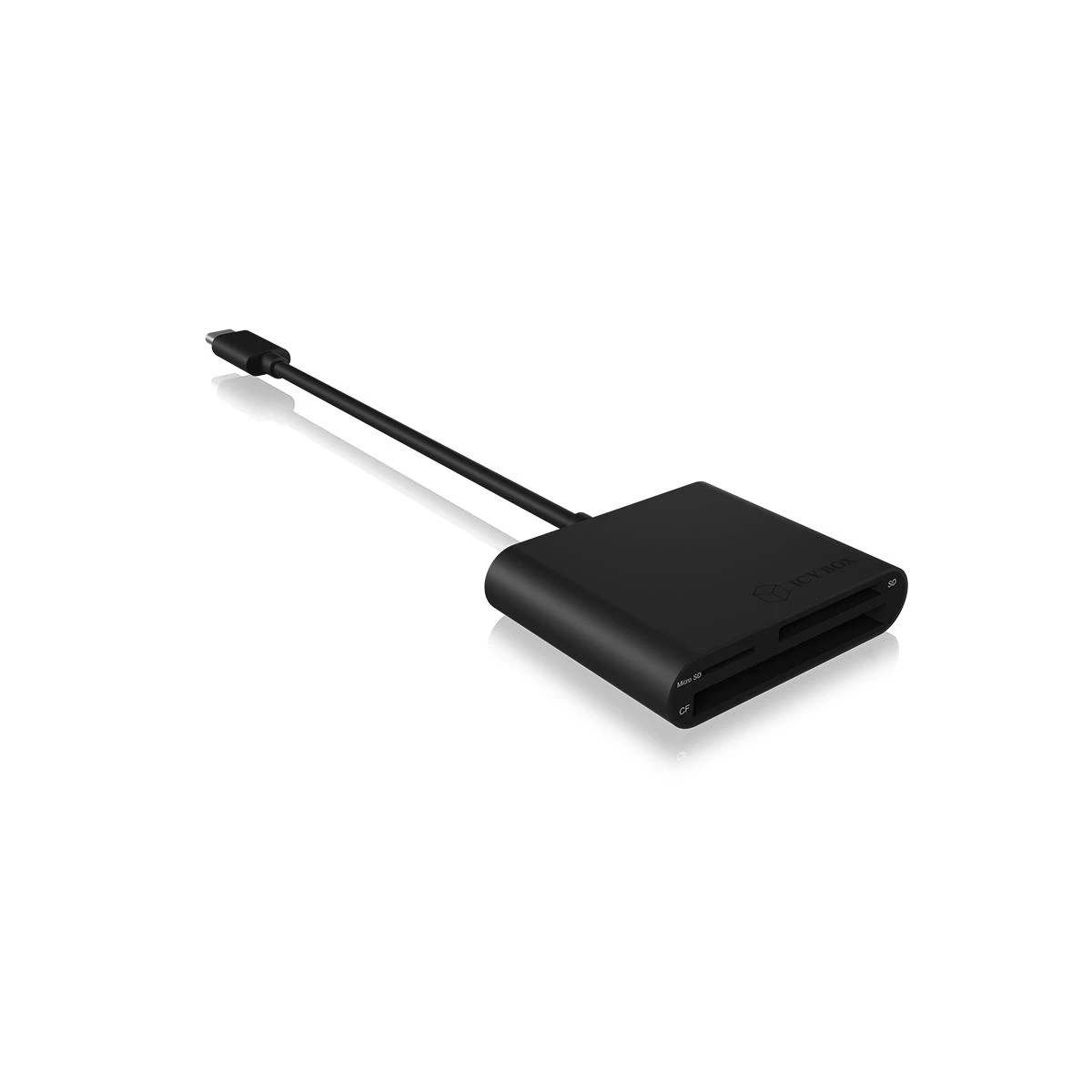 Icy Box RaidSonic ICYBOX USB 3.0 kortelių skaitytuvas Išorinis USB 3.0 Type-C pagrindinio kompiuterio jungtis SD 3.0 UHS-I Juodas