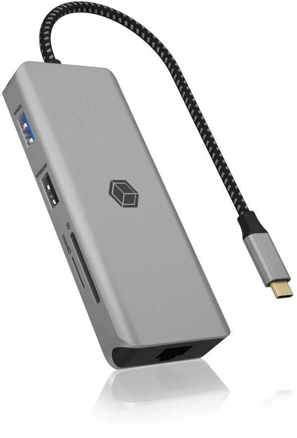 RAD ICY BOX IB-DK4012-CPD Vielinas USB 3.2 Gen 1 (3.1 Gen 1) Type-C Antracitas, Juoda