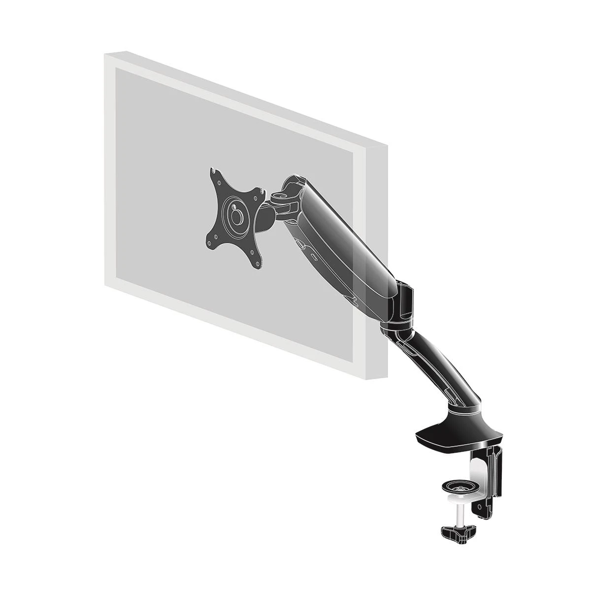iiyama DS3001C-B1 monitoriaus laikiklis arba stovas 68,6 cm (27") Gnybtas Juoda