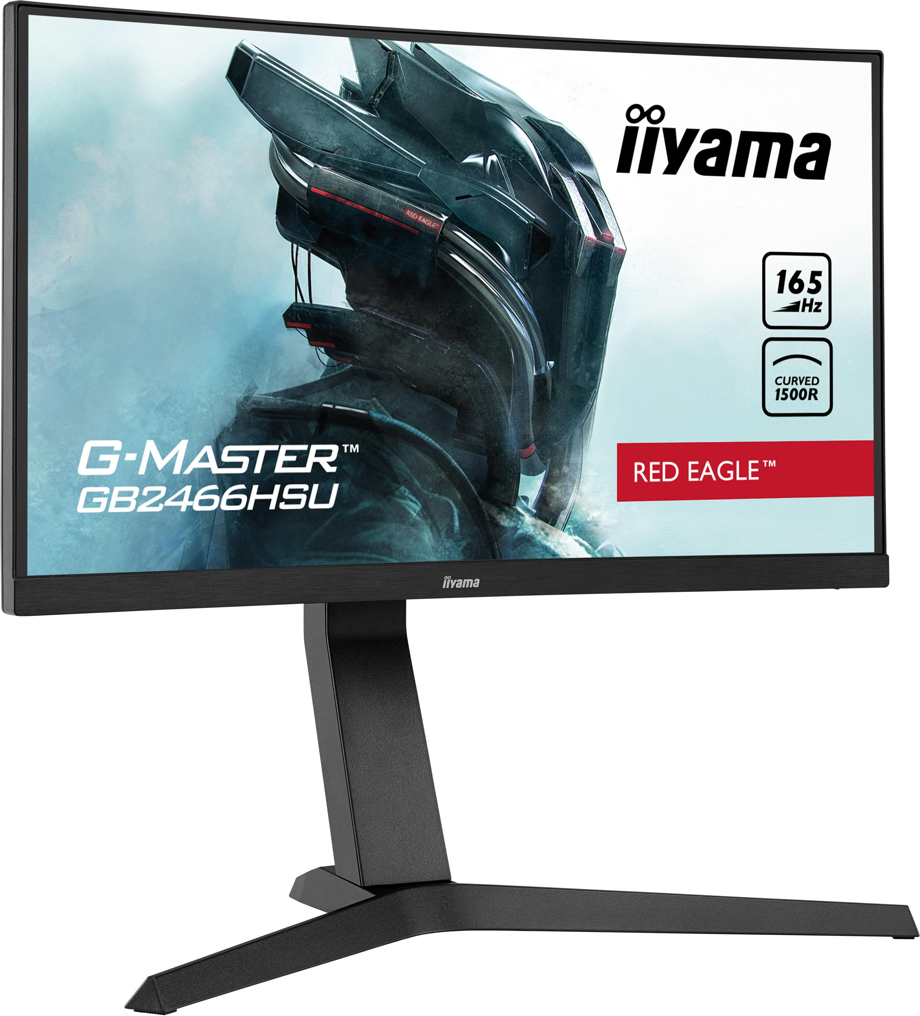 „IIYAMA G-Master GB2466HSU-B1“ 24 colių VA LED FHD lenktas monitorius, 16:9, 165 Hz, 250 cd/m², 1 ms, 2xHDMI, DP, 2x2W, garsas