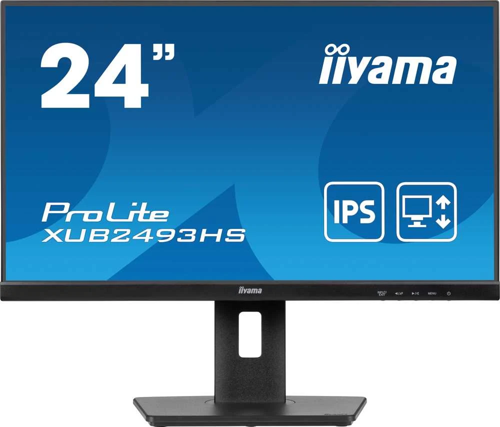 Monitorius IIYAMA XUB2493HS-B6 24 colių ETE IPS skydelis 1920x1080 100Hz 250cd/m garsiakalbiai HDMI DisplayPort