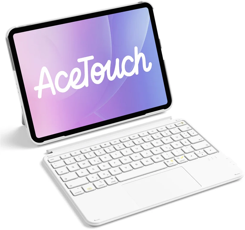 Inateck „iPad 11“ ir „iPad Air 4–6“ klaviatūros „iPad“ ir „iPad Air“ su „Com“ QWERTZ klaviatūra, balta