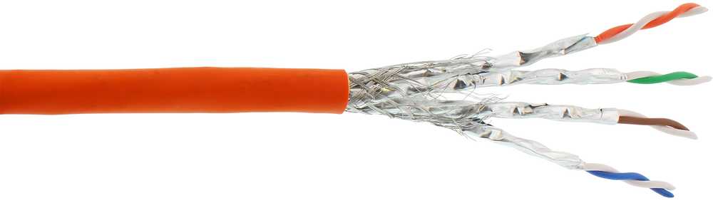 InLine® Installation Cable S/FTP PiMF Cat.7a AWG23 1200MHz B2ca halogen free oranžinis 25m