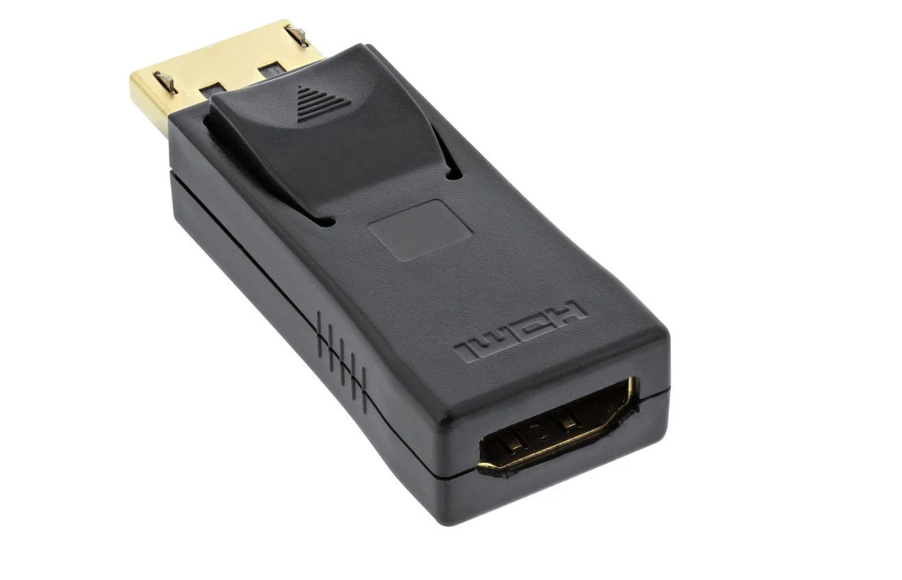 „InLine DisplayPort“ adapteris, „DisplayPort“ kištukas su HDMI lizdu, 4K2K, su garsu, juodas