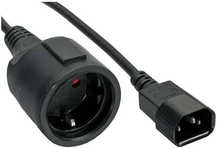 InLine 16659A tinklo adapterio laidas šaltiems įrenginiams C14 iki apsauginio kontakto lizdo 1m