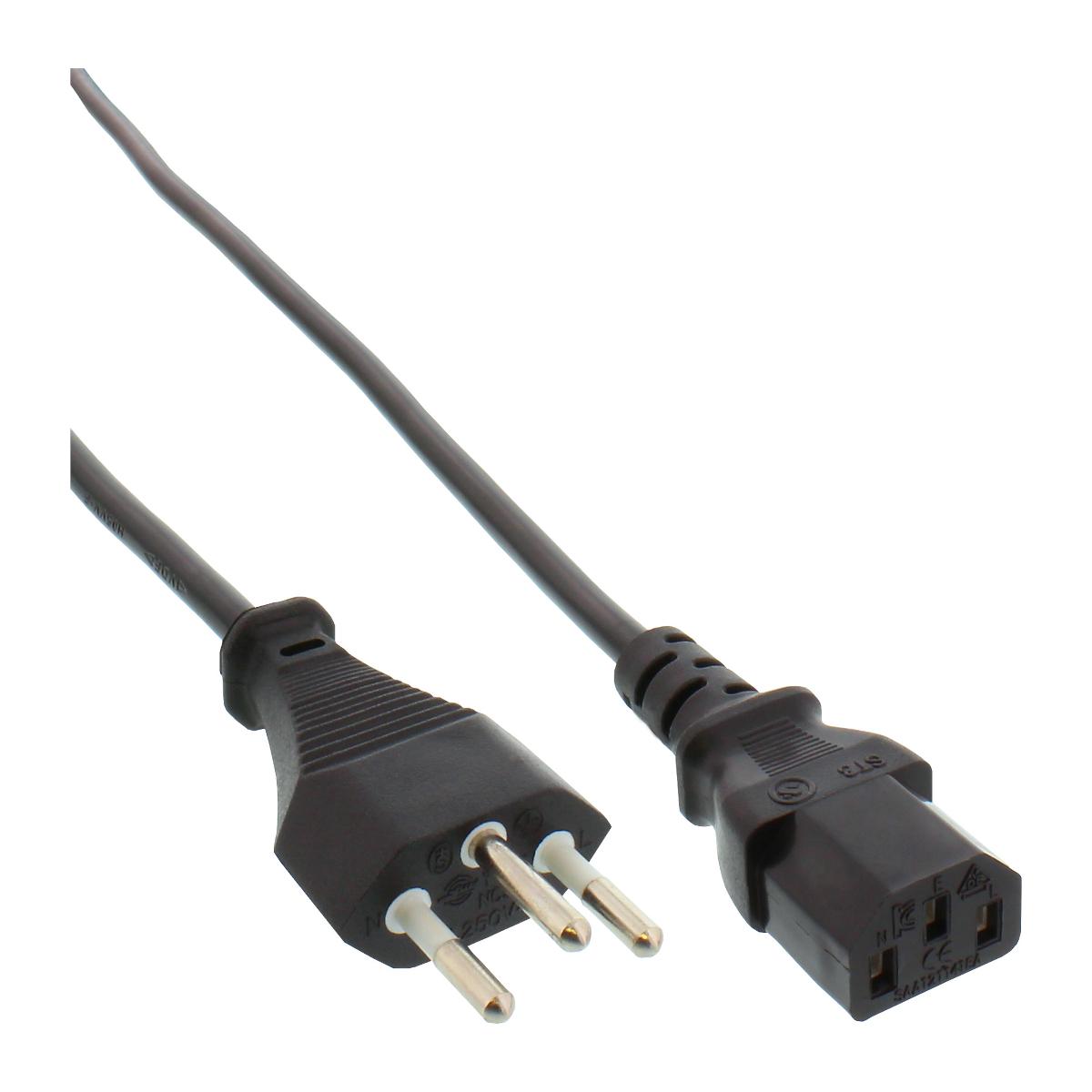 Maitinimo kabelis InLine 3pin-IEC C13 1.8m juoda (16652C)