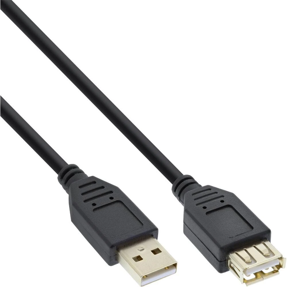Kabelis USB InLine USB-A - USB-A 10 m Juodas (34611S)