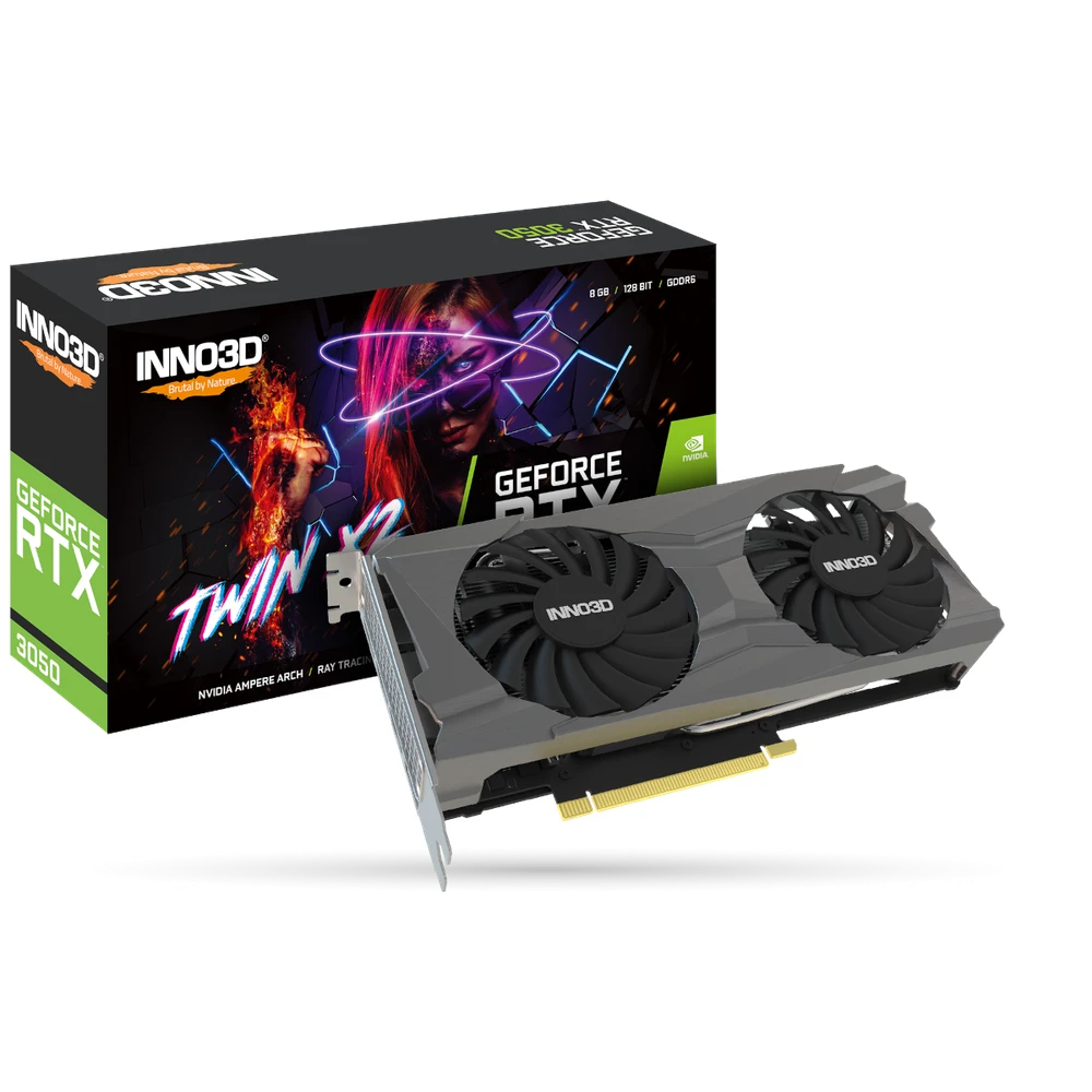 Vaizdo Plokštė - Inno3D GeForce RTX 3050 Twin X2 8 GB GDDR6