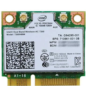 Karta jungiama į tinklą Intel DualBand Wireless-AC 7260 2x2 AC+BT HMC (7260.HMWWB.R)