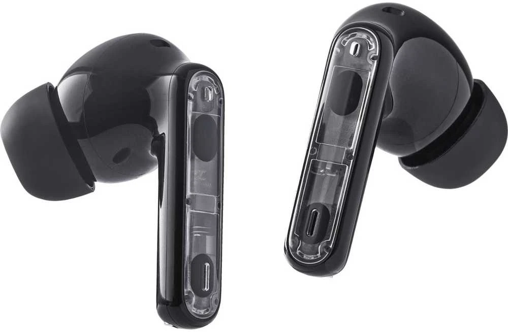 Intenso Buds Plus T310AE juodos ausinės su permatomu korpusu