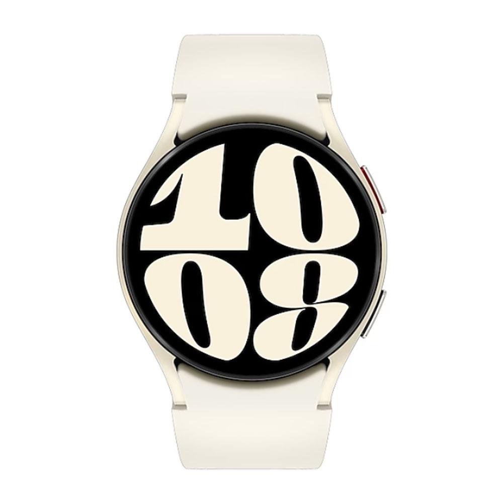 Išmanusis laikrodis Samsung Galaxy Watch 6 BT, 40 mm, auksinės spalvos korpusas su kreminės spalvos dirželiu