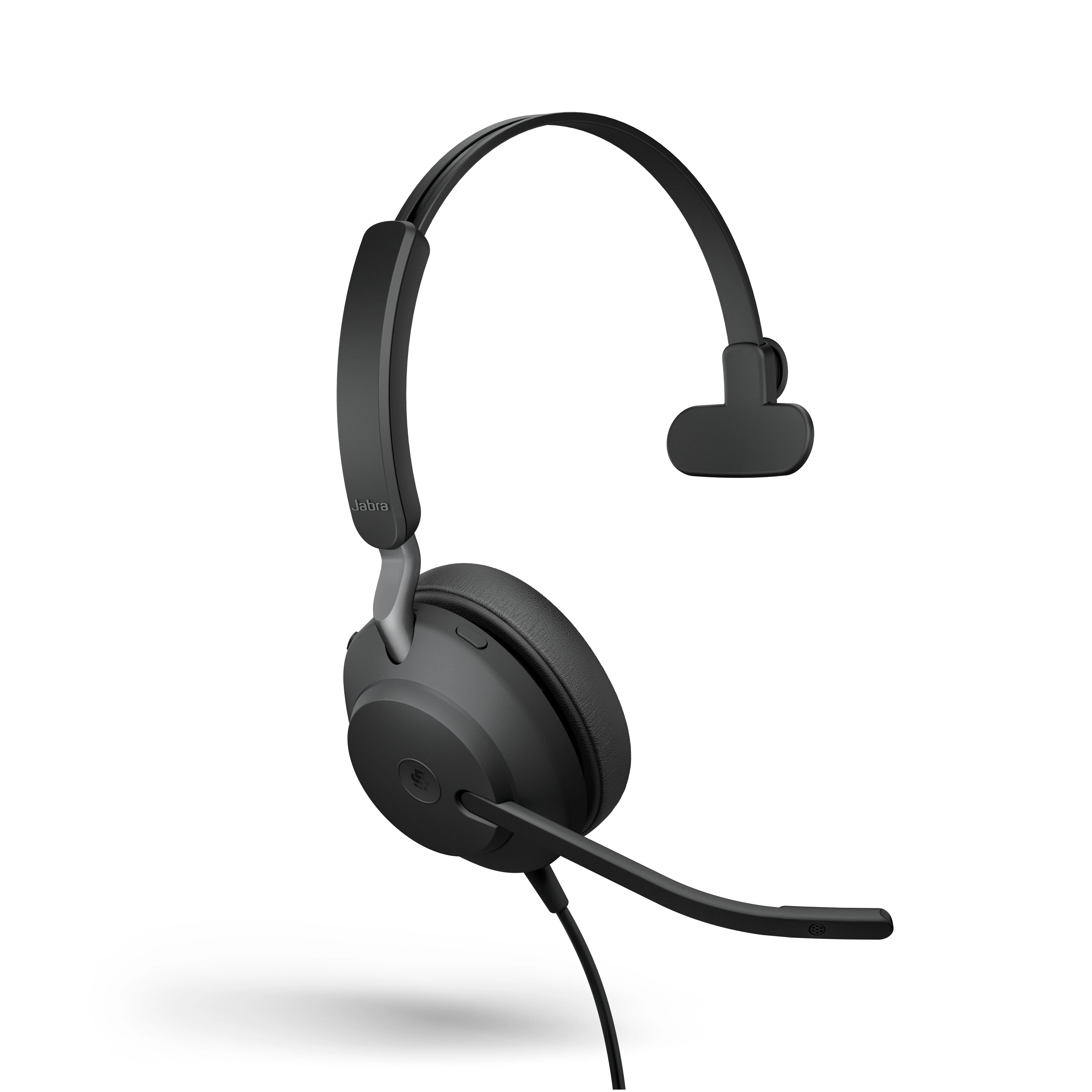 Jabra Evolve2 40 MS Mono USB-A - su laidu ant ausų dedamos ausinės, juodas