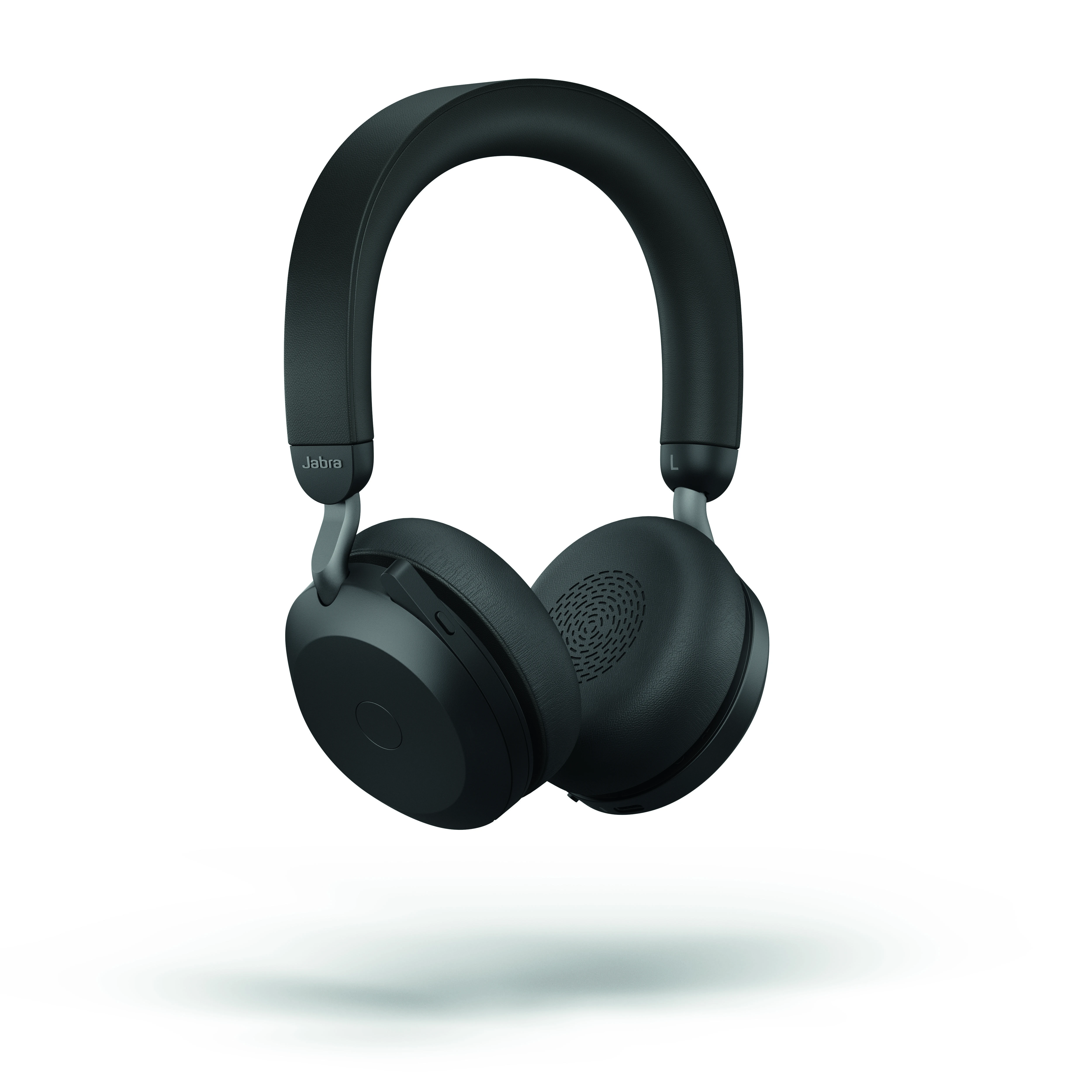 Jabra Evolve2 75 juodos ausinės su pakelta mikrofono svirtele