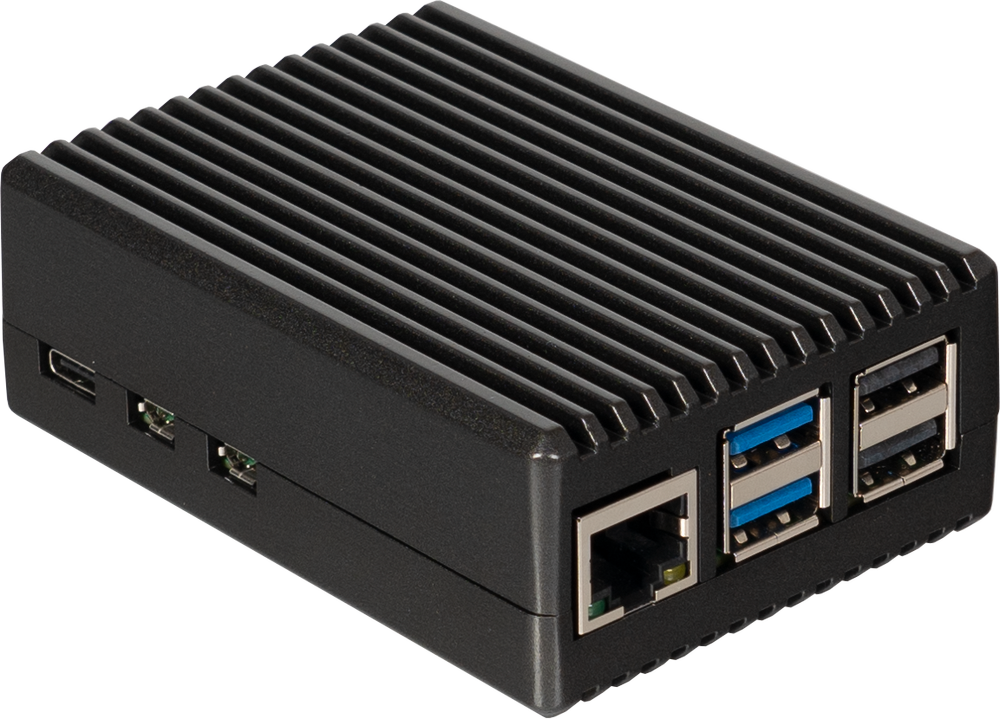 Raspberry Pi -alumiinikotelo jäähdytyssiilillä, Raspberry Pi 5 B, musta