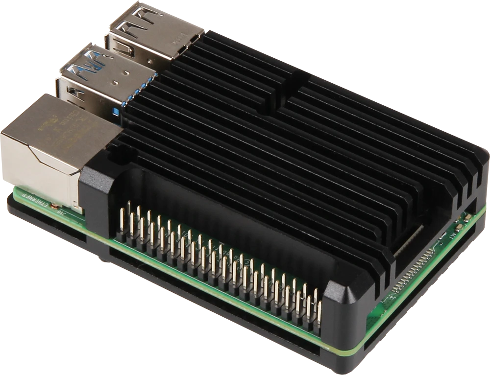 Korpusas mini kompiuteriui Raspberry Pi 4 su radiatoriumi JOY-IT