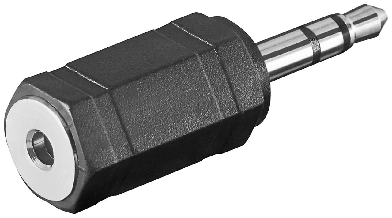 Garso adapteris 3,5 mm į 2,5 mm, juodas