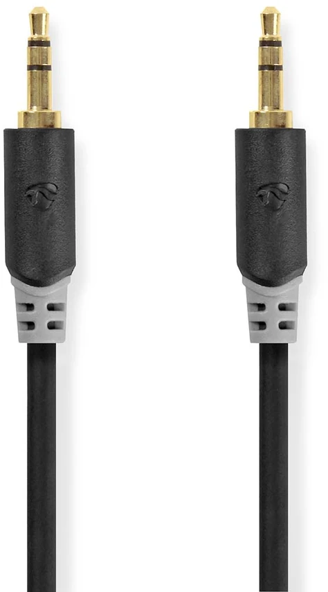 KAB NEDIS stereo garso kabelis | 3,5 mm kištukas | 3,5 mm | Paauksuotas | 2,00m | apvalus | Antracitas | Pakuotė su peržiūros langeliu