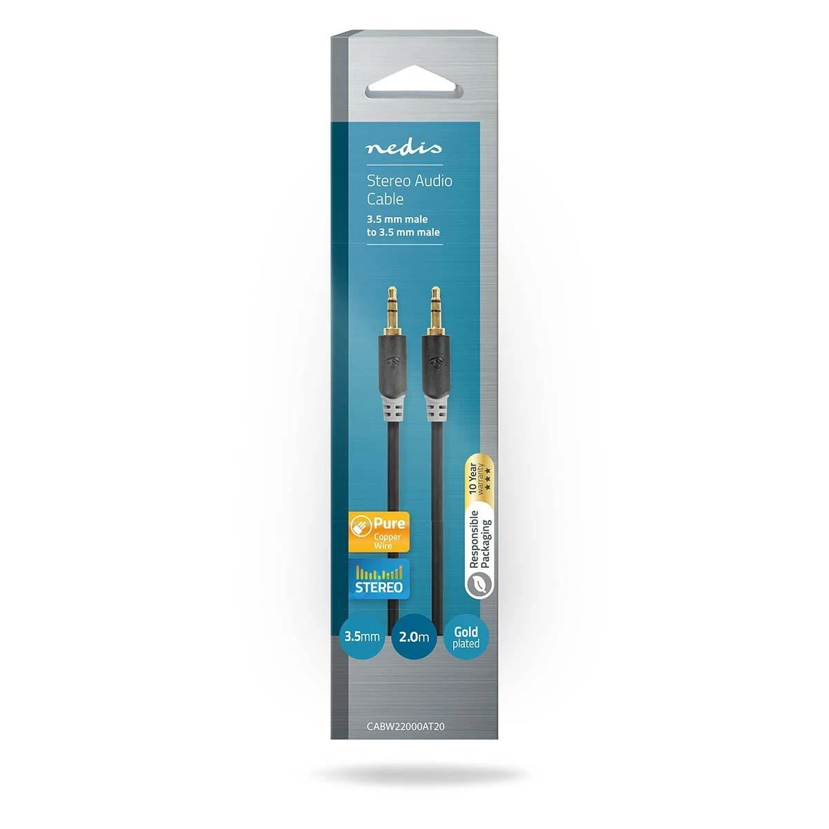 Nedis 3,5 mm stereo laidas pakuotėje