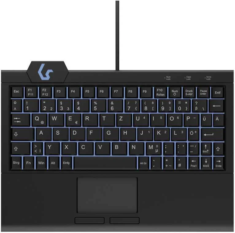 Klaviatūra KeySonic KSK-3210ELU (DE) Super-Mini Touchpad juodas